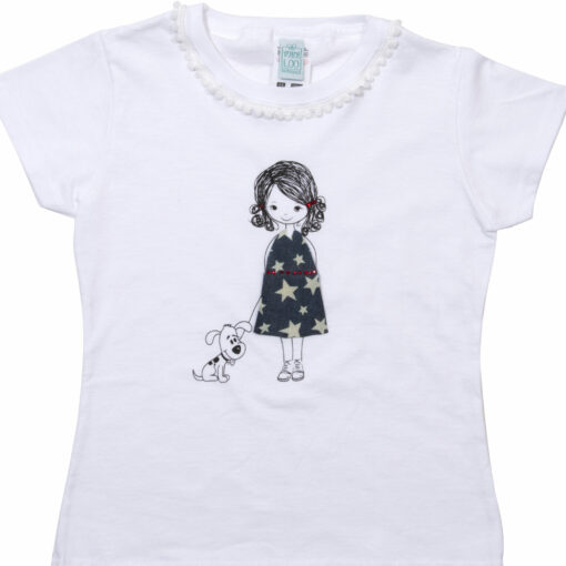 Mädchen T-Shirt Mannequin handmade - Puppenkleid Sterne
