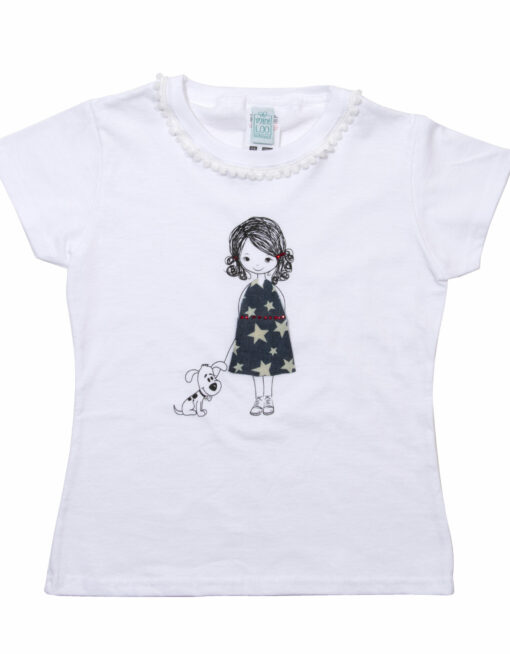 Mädchen T-Shirt Mannequin handmade - Puppenkleid Sterne